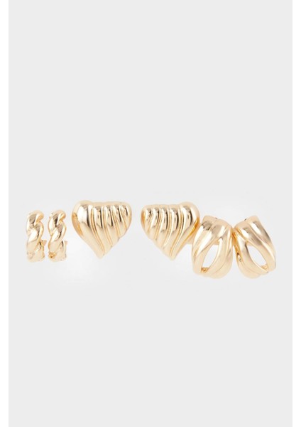 Kadın 3'lü Gold Küpe E9077AXNS