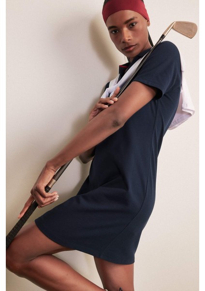 Fit Standart Fit Polo Yaka Pike Kısa Kollu Mini Sporcu Elbise D9319AX25SP