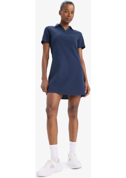 Fit Standart Fit Polo Yaka Pike Kısa Kollu Mini Sporcu Elbise D9319AX25SP