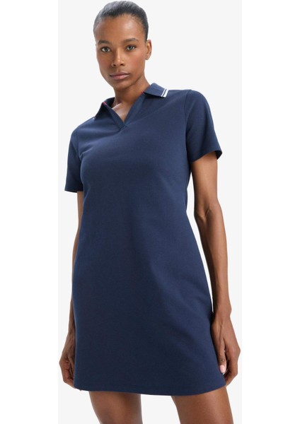 Fit Standart Fit Polo Yaka Pike Kısa Kollu Mini Sporcu Elbise D9319AX25SP