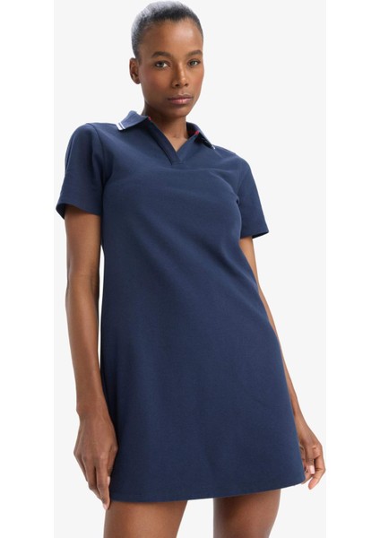 Fit Standart Fit Polo Yaka Pike Kısa Kollu Mini Sporcu Elbise D9319AX25SP