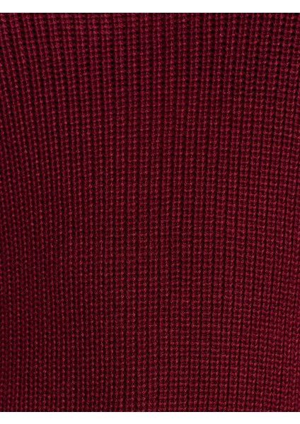 10804 Kayık Yaka Basic Triko Kazak-Bordo fırsatları