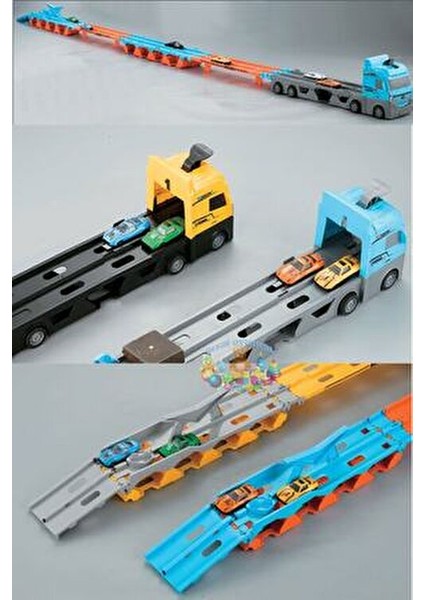 Dev Yarış Pistli Uzayabilen Oyuncak Araba Taşıyan Sürat Pistli Tır Taşıyıcı Tır Set Panda Anahtarlık fırsatları