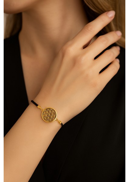 Altın Kaplama Yaşam Çiçeği Bileklik