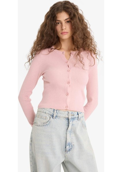 Regular Fit Bisiklet Yaka Triko Hırka A2076AX25WN