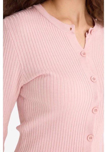 Regular Fit Bisiklet Yaka Triko Hırka A2076AX25WN