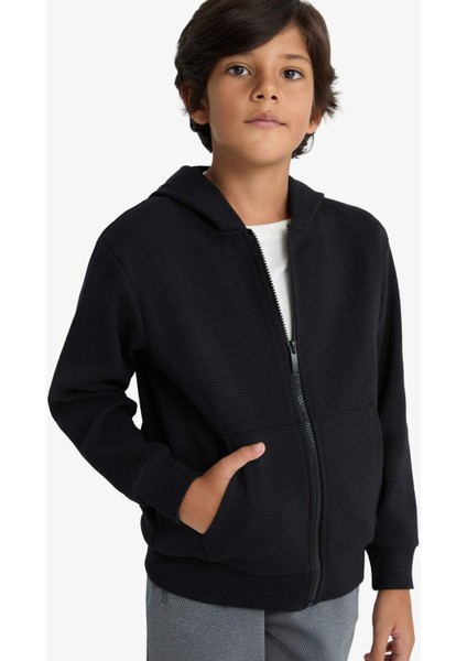Erkek Çocuk Kapüşonlu Okul Fermuarlı Sweatshirt T7468A625AU