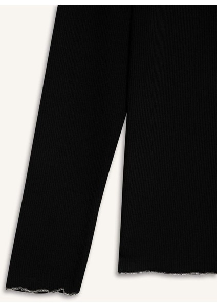 Fitilli Kaşkorse Basic Düz Uzun Kollu Tişört E9540AX25SP