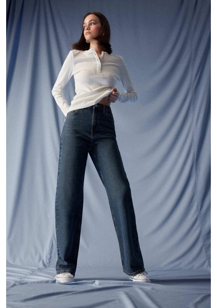 90's Wide Leg Yüksek Bel Düz Paça Uzun Jean Pantolon E9122AX25AU