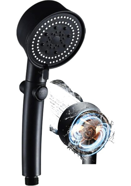 Siyah Çok Fonksiyonlu Duş Başlığı, Pervaneli Yağmurlama ve El Duşu fırsatları