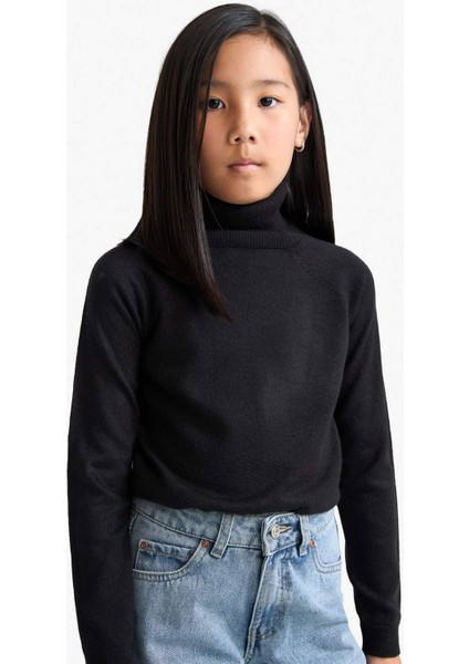 Kız Çocuk Balıkçı Yaka Triko Kazak R1953A625WN