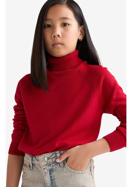 Kız Çocuk Balıkçı Yaka Triko Kazak R1953A625WN