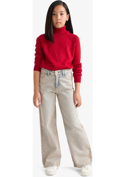 Kız Çocuk Balıkçı Yaka Triko Kazak R1953A625WN