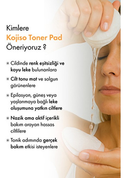 Kojiso Kojik ve Traneksamik Asit Toner Pedi 60 Adet Tüm Cilt Tipleri için Arındırıcı Etki