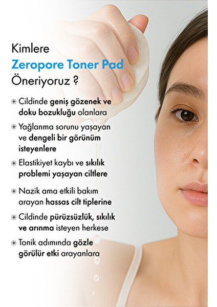 Zero Pore Toner Pedi 60 Adet Tüm Cilt Tipleri için Sıkılaştırıcı Etki