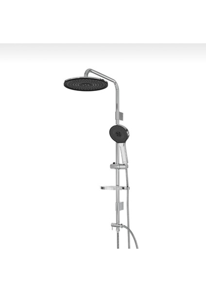 Yuvarlak Yağmurlama Duş Seti Batarya Dahil Pirinç Malzeme Komple