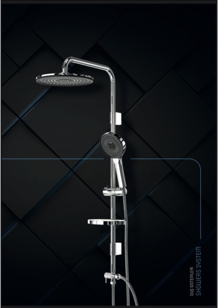 Yuvarlak Yağmurlama Duş Seti Batarya Dahil Pirinç Malzeme Komple indirimleri