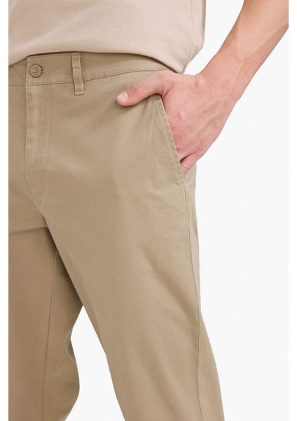 Regular Fit Normal Kesim Cepli Düz Paça Chino Pantolon D7349AX25AU