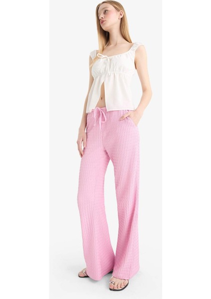 Flare Fit Beli Lastikli Bürümcük Pantolon E9942AX25SM