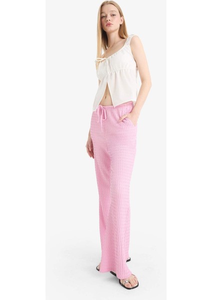 Flare Fit Beli Lastikli Bürümcük Pantolon E9942AX25SM