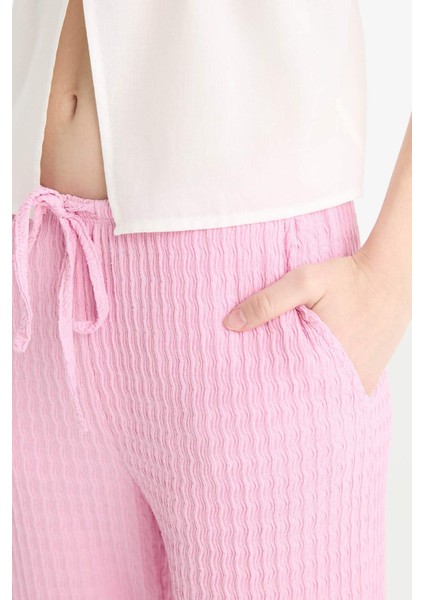 Flare Fit Beli Lastikli Bürümcük Pantolon E9942AX25SM