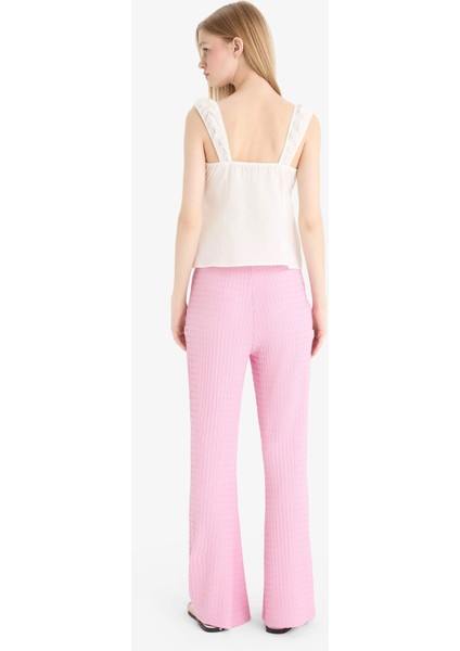 Flare Fit Beli Lastikli Bürümcük Pantolon E9942AX25SM