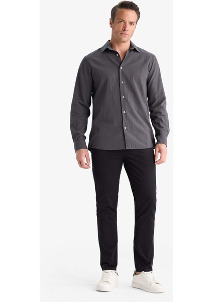 Slim Fit Dar Kesim Dar Paça Cepli Pantolon