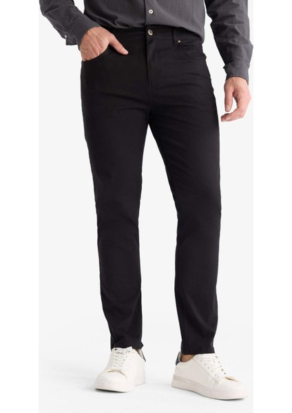 Slim Fit Dar Kesim Dar Paça Cepli Pantolon
