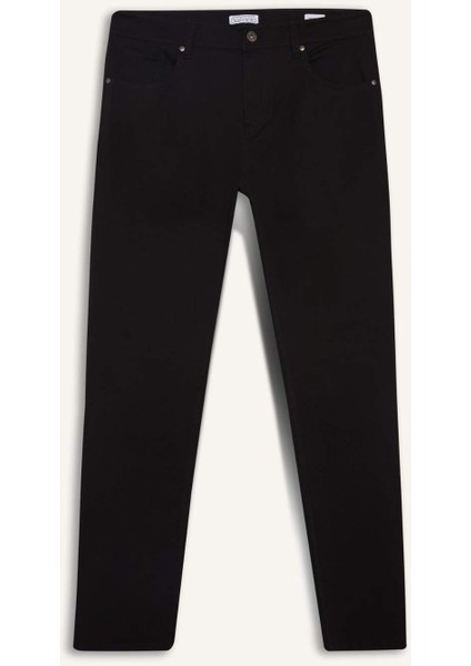 Slim Fit Dar Kesim Dar Paça Cepli Pantolon