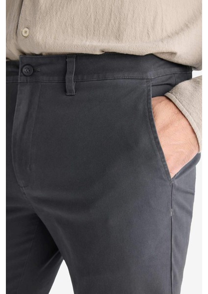 Regular Fit Normal Kesim Cepli Düz Paça Chino Pantolon D7349AX25AU