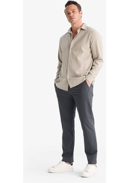 Regular Fit Normal Kesim Cepli Düz Paça Chino Pantolon D7349AX25AU