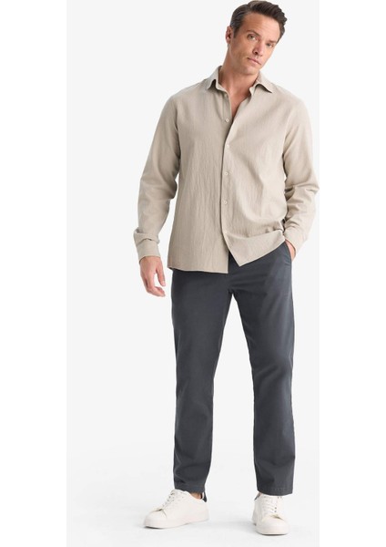 Regular Fit Normal Kesim Cepli Düz Paça Chino Pantolon D7349AX25AU