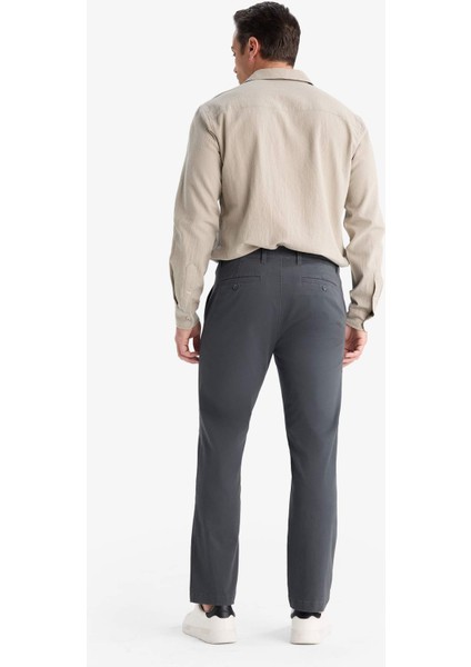 Regular Fit Normal Kesim Cepli Düz Paça Chino Pantolon D7349AX25AU