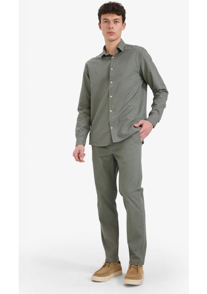 Regular Fit Normal Kesim Cepli Düz Paça Chino Pantolon D7349AX25AU