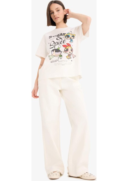 PowerPuff Girls Oversize Geniş Kalıp Kısa Kollu Tişört E9843AX25AU