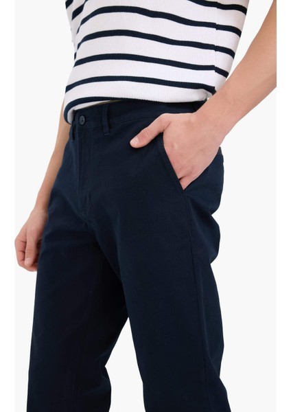 Regular Fit Normal Kesim Cepli Düz Paça Chino Pantolon D7349AX25AU