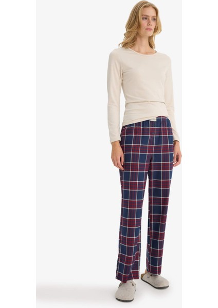 Regular Fit Uzun Boy Kareli Pijama Altı-Fall in Love E7617AX25AU