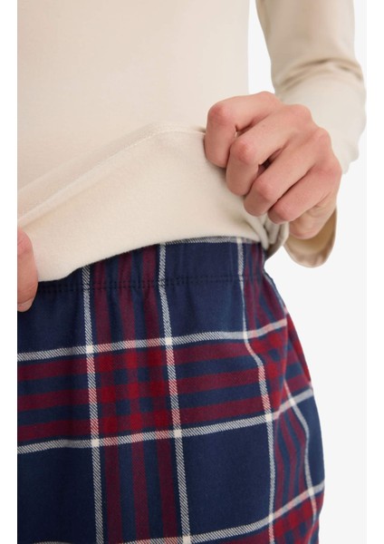 Regular Fit Uzun Boy Kareli Pijama Altı-Fall in Love E7617AX25AU