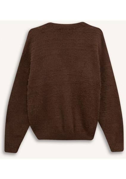 Oversize Geniş Kalıp V Yaka Triko Hırka K7886AZ25WN