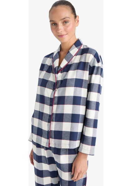 Pijama Takımı Flanel Regular Fit Kareli Uzun Kollu Üst Uzun Alt-Fall in Love E7599AX25AU