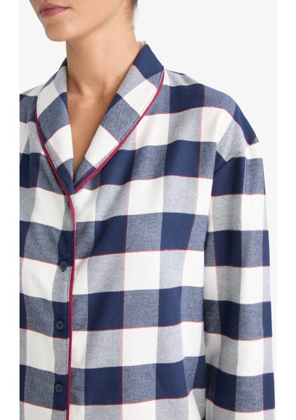 Pijama Takımı Flanel Regular Fit Kareli Uzun Kollu Üst Uzun Alt-Fall in Love E7599AX25AU