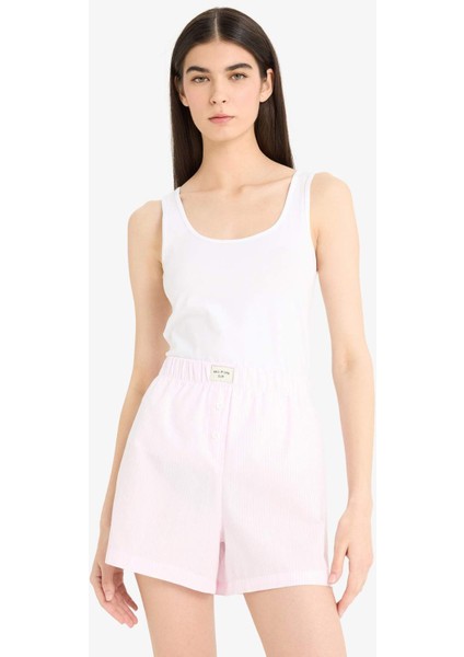 Regular Fit Kısa Boy Poplin 2'li Pijama Alt-Fall in Love E4342AX25SM