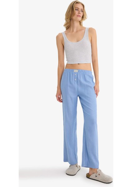 Regular Fit Uzun Boy Çizgili Pijama Altı-Fall in Love E8645AX25AU