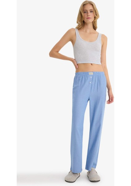 Regular Fit Uzun Boy Çizgili Pijama Altı-Fall in Love E8645AX25AU