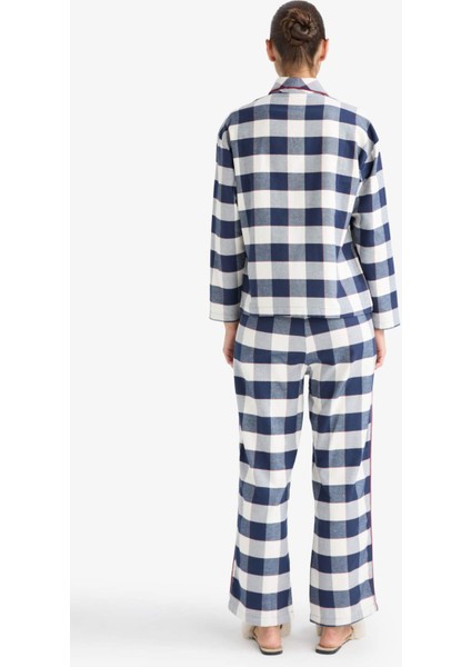 Pijama Takımı Flanel Regular Fit Kareli Uzun Kollu Üst Uzun Alt-Fall in Love E7599AX25AU