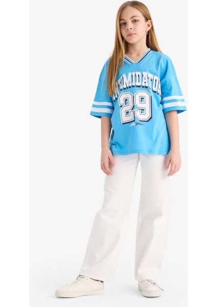 Kız Çocuk Okul 90's Wide Leg Geniş Paça Jean Pantolon E9560A825SM