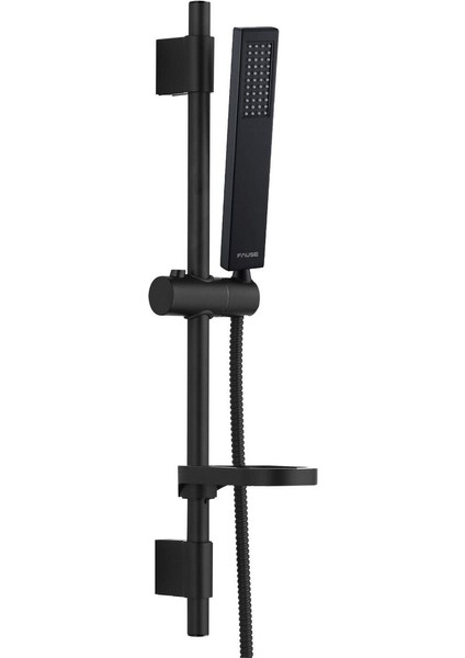 Sürgülü Duş Seti, Pirinç Başlık, Şık Siyah Renk, KSS102-B