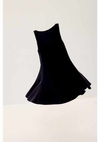 Kayık Yaka Basic Düz Kolsuz Mini Elbise F0205AX25SP