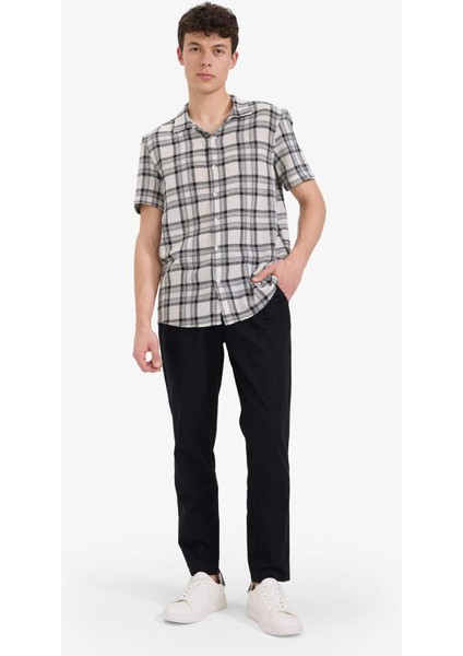 %100 Pamuk Jogger Fit Beli Bağcıklı Lastikli Dar Paça Cepli Pantolon Z6475AZ25AU