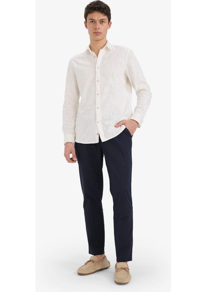 %100 Pamuk Jogger Fit Beli Bağcıklı Lastikli Dar Paça Cepli Pantolon Z6475AZ25AU